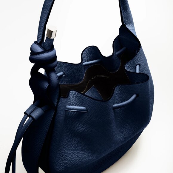 Behno Leather Women's Bag, INA Bag Medium Pebble Navy, Brand NEW (never worn) - Picture 11 of 14